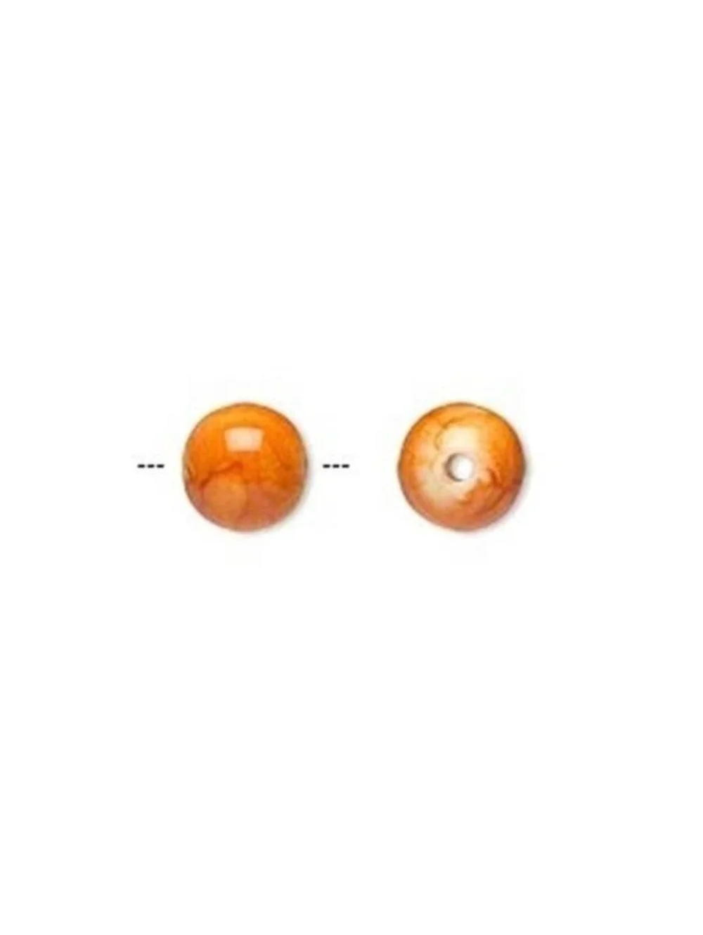 Bulk Lot Artsy Watercolor Orange Mottled Pattern 8mm Round Beads 100 pcs